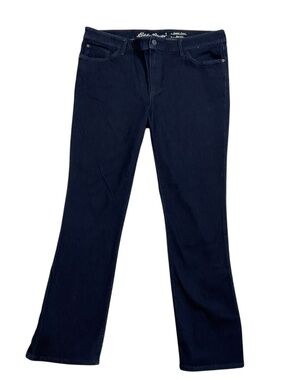 Eddie Bauer Size 18 Slightly Curvy Bootcut Jeans Dark Wash